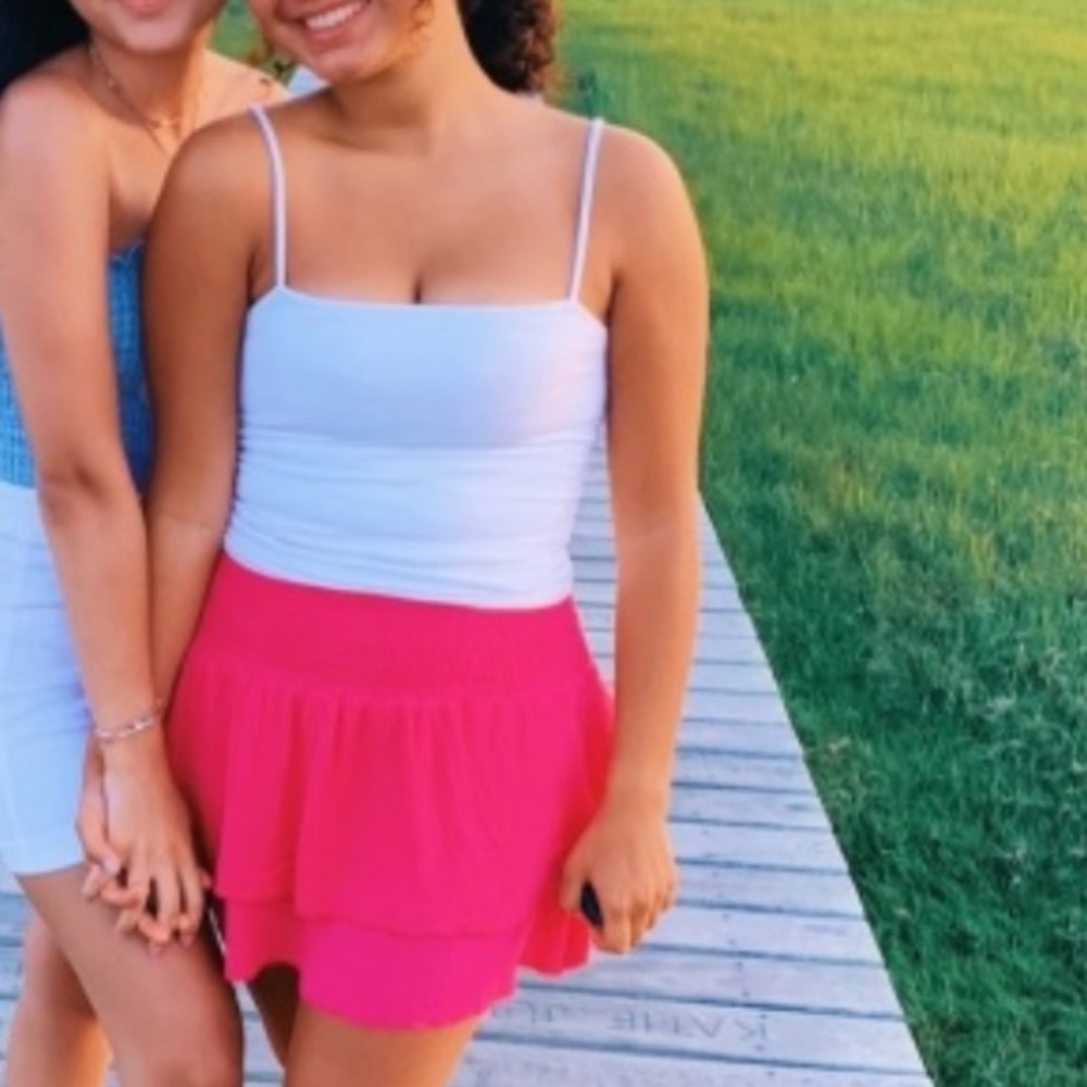 Pink mini skirt